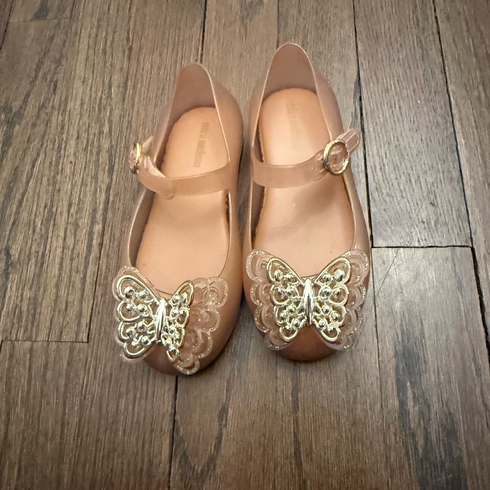 Butterfly Champagne color Mini Melissa Jelly Shoes